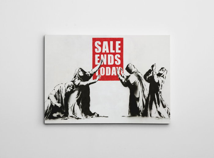 Wallity WY123 Banksy Lienzo Decorativo Enmarcado 50 x 70 cm